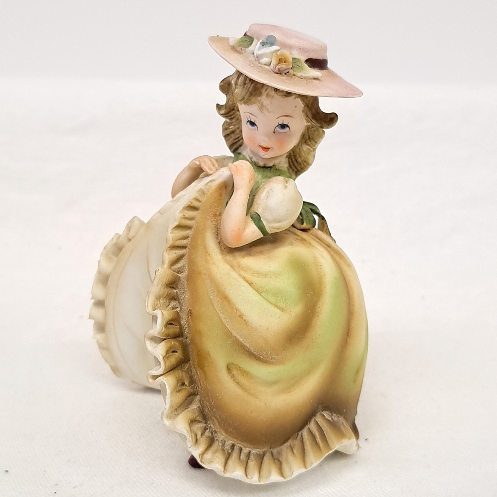 Vintage Lefton "Girl With Bloomers" bisque figurine